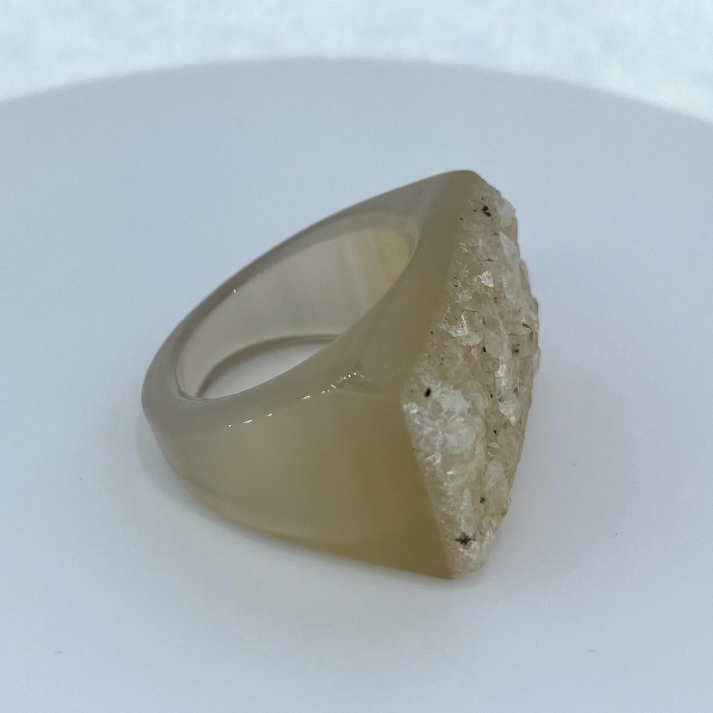58 Carat!! Smokey Quartz Druze Ring